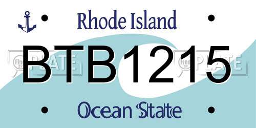 BTB1215 Rhode Island License Plate
