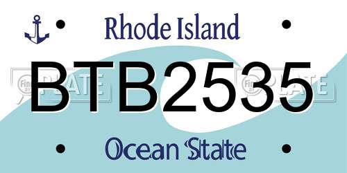 BTB2535 Rhode Island License Plate