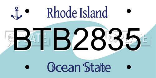 BTB2835 Rhode Island License Plate