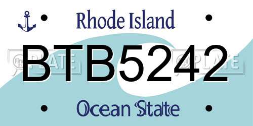 BTB5242 Rhode Island License Plate