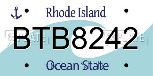 BTB8242 Rhode Island License Plate