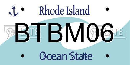 BTBM06 Rhode Island License Plate