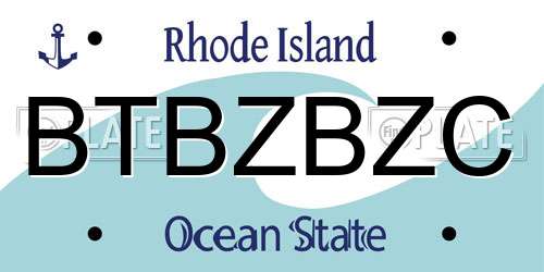 BTBZBZC Rhode Island License Plate