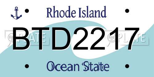 BTD2217 Rhode Island License Plate