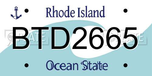 BTD2665 Rhode Island License Plate