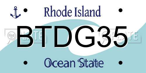 BTDG35 Rhode Island License Plate