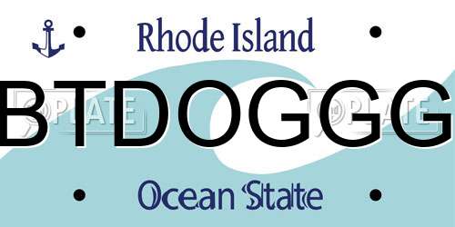 BTDOGGG Rhode Island License Plate