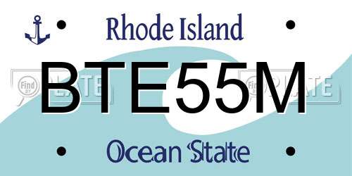 BTE55M Rhode Island License Plate