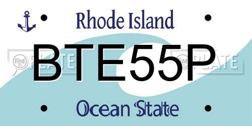 BTE55P Rhode Island License Plate
