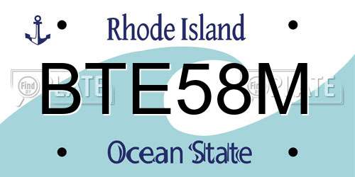 BTE58M Rhode Island License Plate