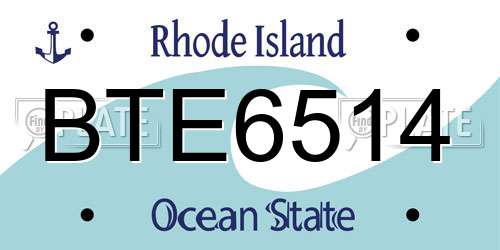 BTE6514 Rhode Island License Plate