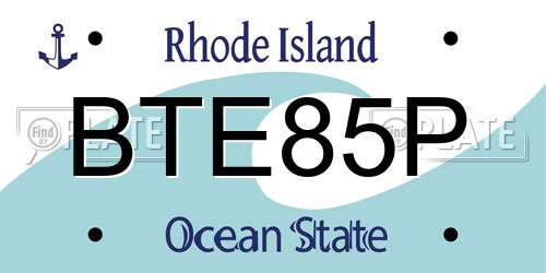 BTE85P Rhode Island License Plate