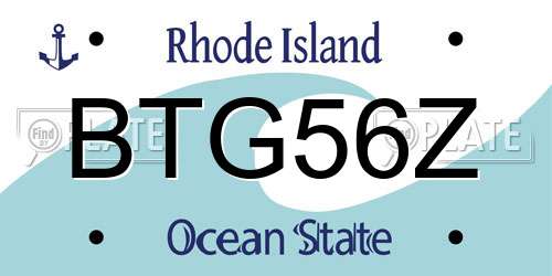 BTG56Z Rhode Island License Plate