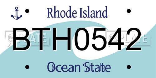BTH0542 Rhode Island License Plate