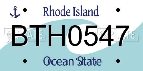 BTH0547 Rhode Island License Plate