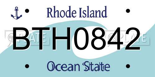 BTH0842 Rhode Island License Plate