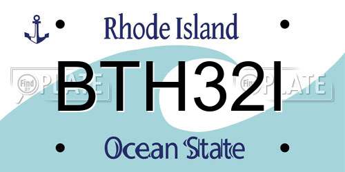 BTH32I Rhode Island License Plate
