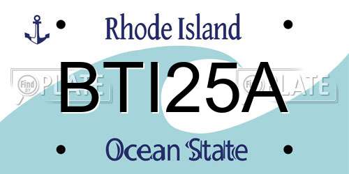 BTI25A Rhode Island License Plate