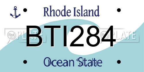 BTI284 Rhode Island License Plate