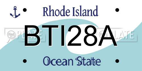 BTI28A Rhode Island License Plate