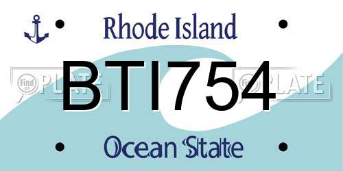 BTI754 Rhode Island License Plate