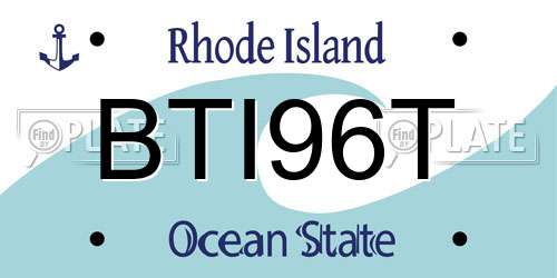 BTI96T Rhode Island License Plate