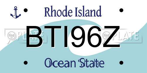 BTI96Z Rhode Island License Plate