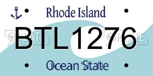BTL1276 Rhode Island License Plate