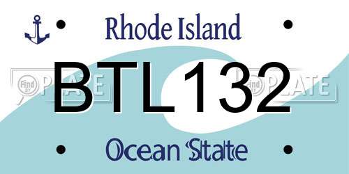 BTL132 Rhode Island License Plate
