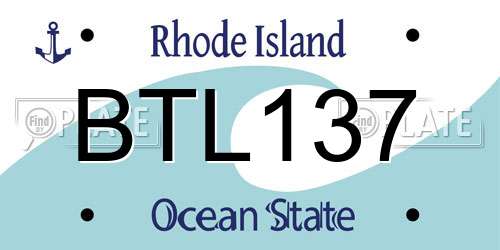 BTL137 Rhode Island License Plate