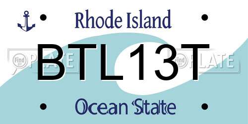 BTL13T Rhode Island License Plate