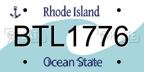 BTL1776 Rhode Island License Plate