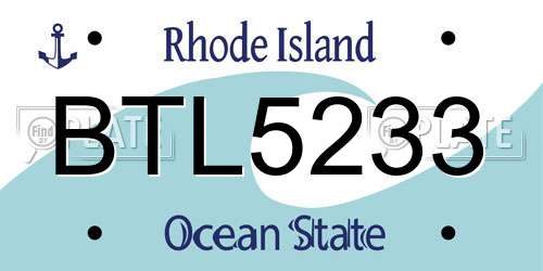 BTL5233 Rhode Island License Plate