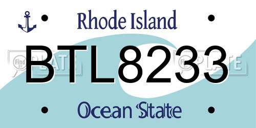 BTL8233 Rhode Island License Plate