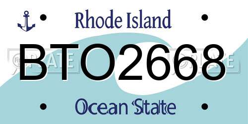 BTO2668 Rhode Island License Plate