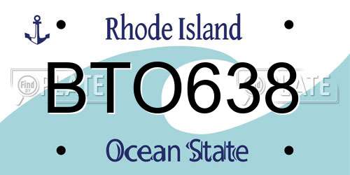 BTO638 Rhode Island License Plate