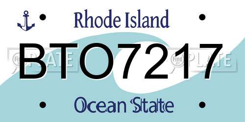 BTO7217 Rhode Island License Plate