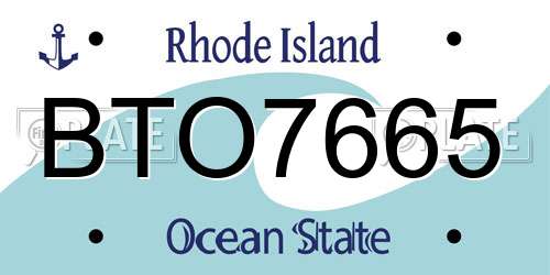 BTO7665 Rhode Island License Plate