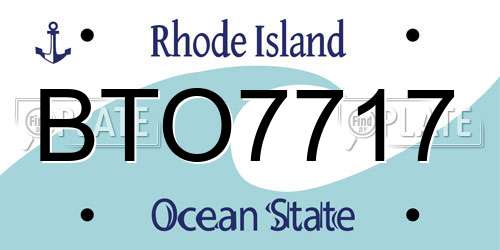 BTO7717 Rhode Island License Plate