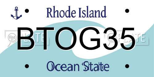 BTOG35 Rhode Island License Plate
