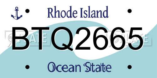 BTQ2665 Rhode Island License Plate