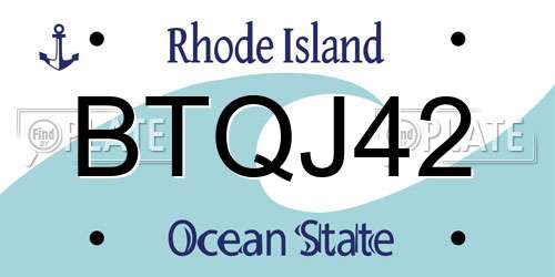 BTQJ42 Rhode Island License Plate
