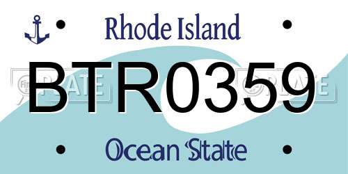 BTR0359 Rhode Island License Plate