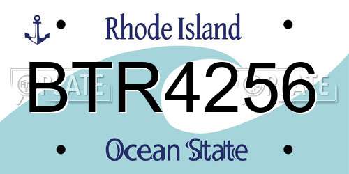 BTR4256 Rhode Island License Plate