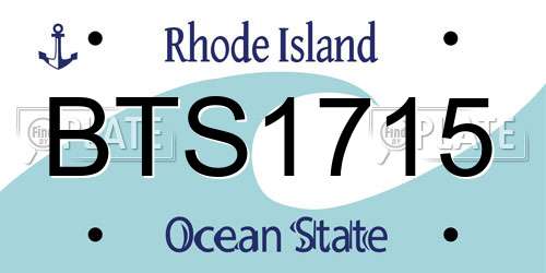 BTS1715 Rhode Island License Plate