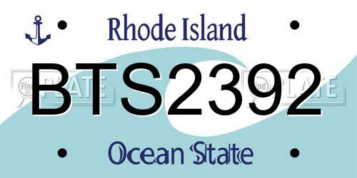BTS2392 Rhode Island License Plate