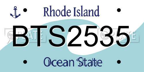 BTS2535 Rhode Island License Plate