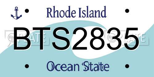 BTS2835 Rhode Island License Plate