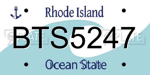 BTS5247 Rhode Island License Plate