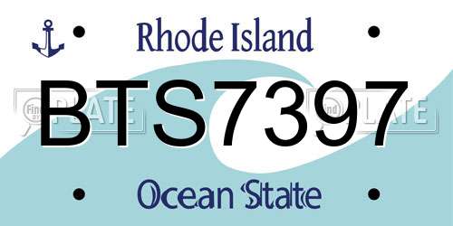 BTS7397 Rhode Island License Plate